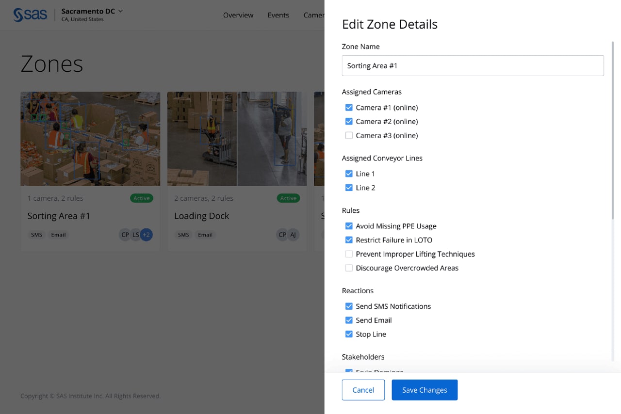 SAS Analytics for IoT Worker Safety Solution Edit or Create Monitored Zone SAS Analytics for IoT Worker Safety Solution Edit or Create Monitored Zone screenshot