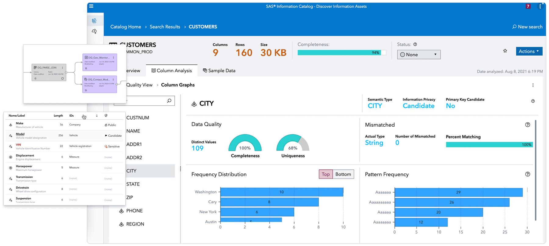 Screenshot of SAS Information Governance