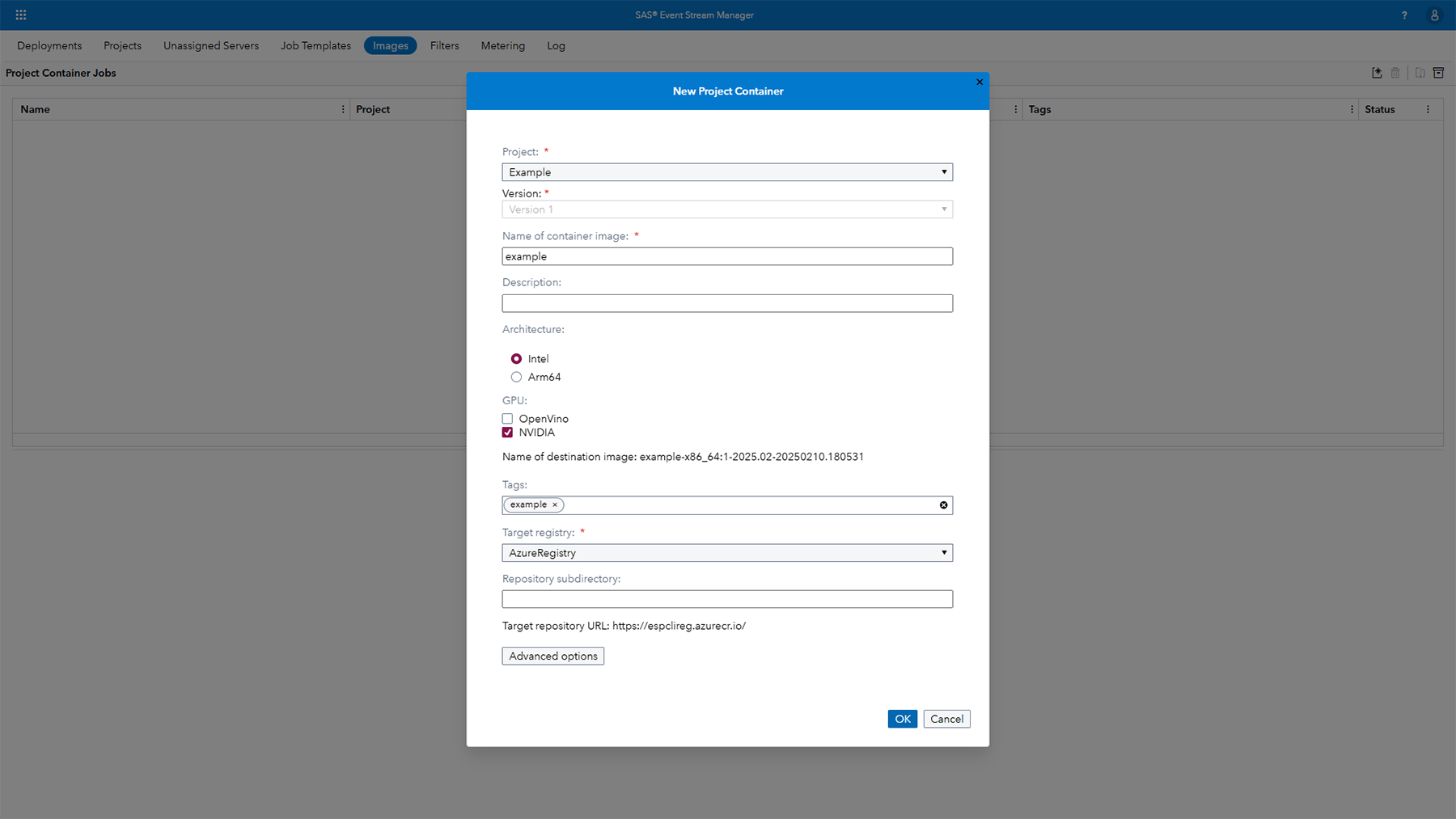 Screenshot of SAS Event Stream Processing - run anywhere